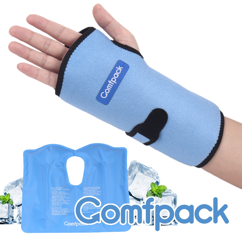 Comfpack Wrist Ice Pack Wrap Hot Cold Compression Therapy Hand Support Brace with Gel Pack for